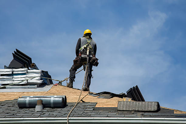 Professional Gutter Installation technician working in Charles City, VA